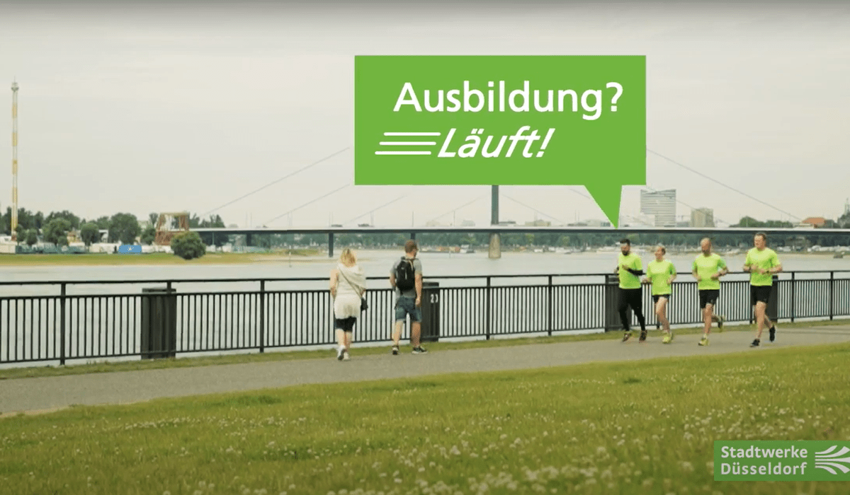 Das Foto zeigt einen Ausschnitt aus einem Werbespot von den Stadtwerken Düsseldorf.