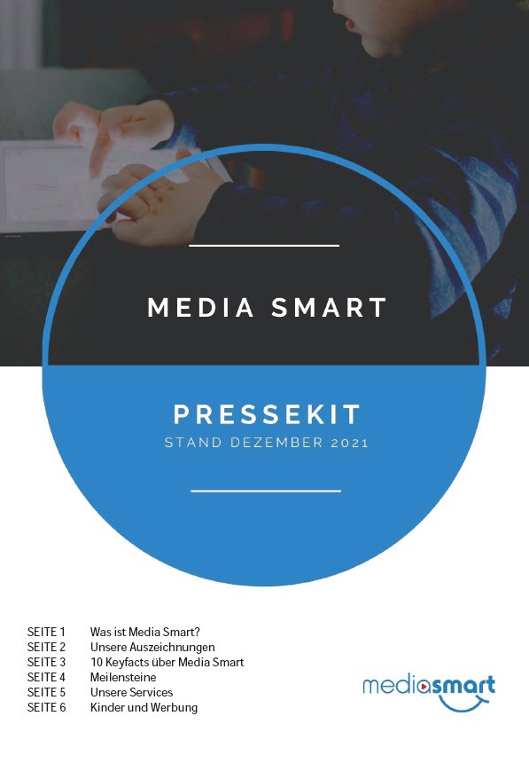 Pressekit: Kinder Medien Werbung: Das Foto zeigt das Cover des Pressekits von Media Smart e. V.